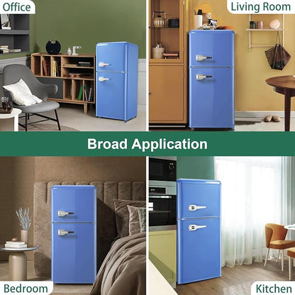 Retro Mini Fridge with Freezer, 3.2 Cu. Ft. Small Retro Refrigerator with - Image 7