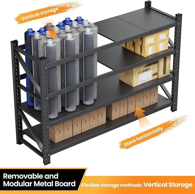 68”W Garage Shelving Units, 8000LBS Storage Shelves Heavy Duty, 4 Tier Tall - Image 5