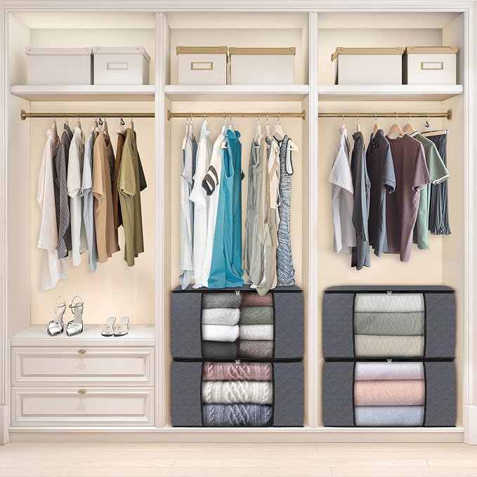 Fab totes Storage Bags, Clothes Blanket Storage Bins Foldable Closet Organizers - Image 7