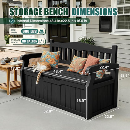 Devoko 80 Gallon Storage Bench Deck Box Lockable - Image 2
