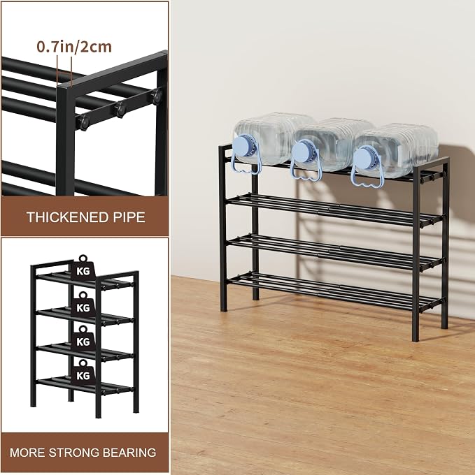4-Tier Expandable Shoe Rack, Adjustable Shoe Shelf Storage Organizer Heavy Duty - Image 7