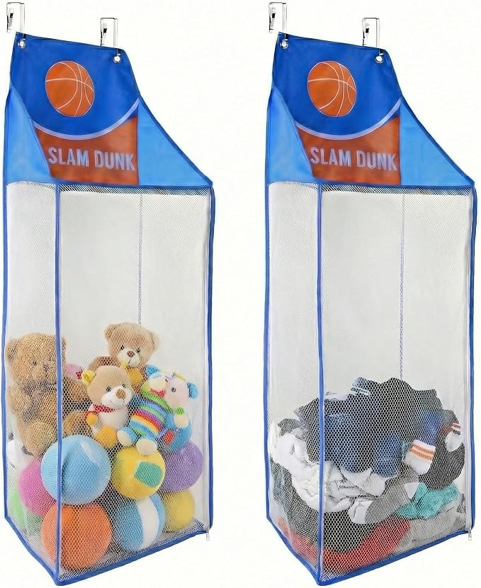 2 Pack Over the Door Laundry Hamper, Hanging Basketball Laundry Hamper by Nvatorfox