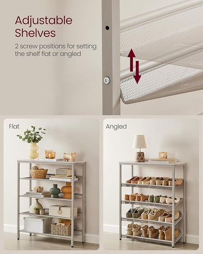 VASAGLE Shoe Rack for Entryway, Freestanding, Adjustable, Industrial | 5-Tier - Image 5