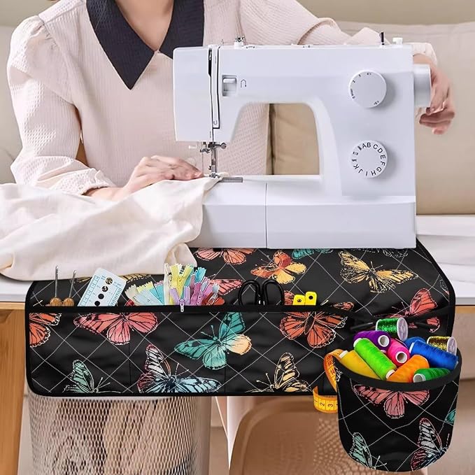 Butterfly Sewing Machine Mat Sewing Machine Carrying Pad Thread Holder Foldable - Image 3
