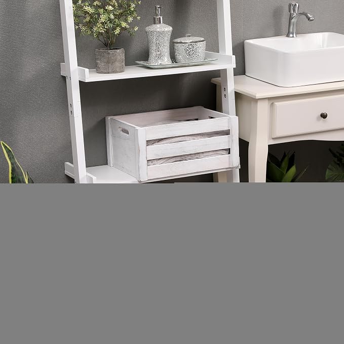 Set of 3 Nesting Wooden Crates, Small Rustic Farmhouse Wood Storage Boxes - Image 5
