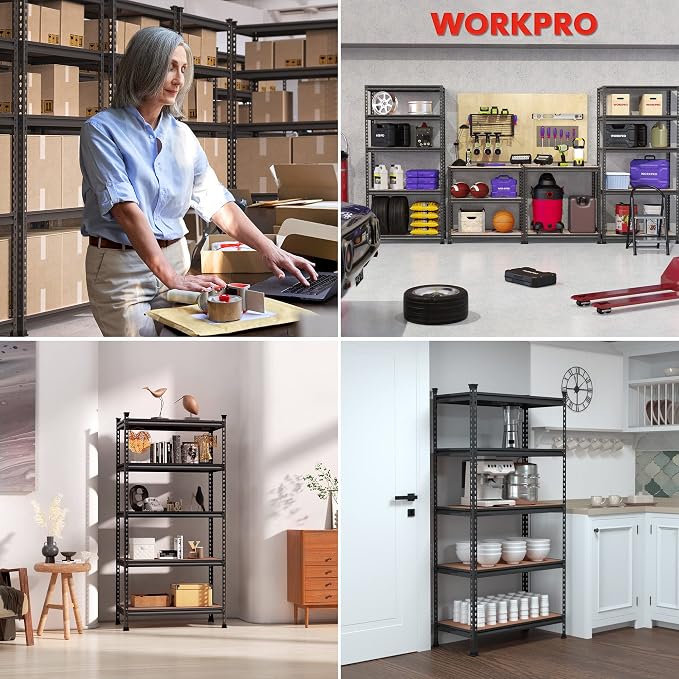 WORKPRO 5-Tier Metal Storage Shelving Unit, 36”W x 18”D x 72”H, Adjustable - Image 5