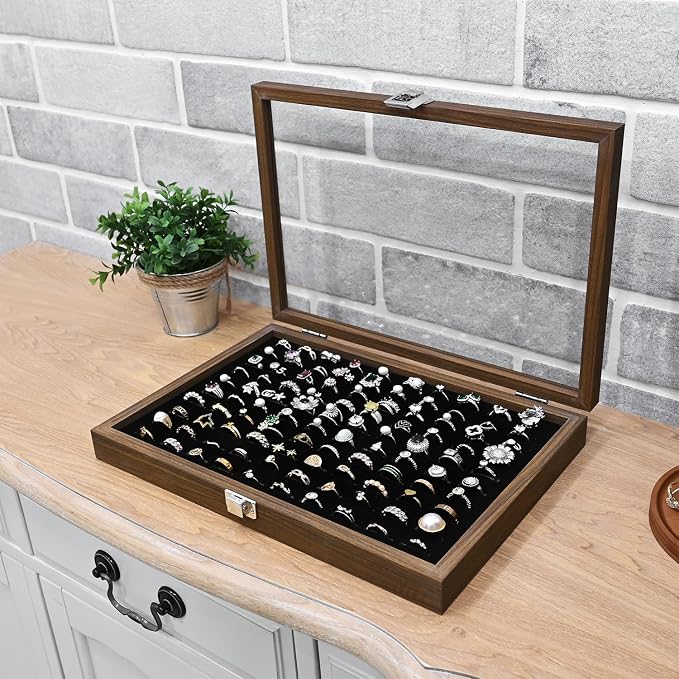 MOOCA Ring Box Jewelry Display Tray, Display Case Accessories Storage Box - Image 7