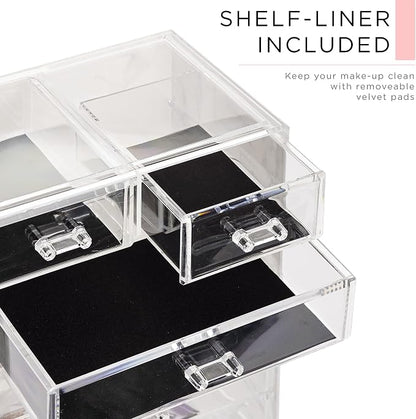 Sorbus Acrylic Makeup Organizer Set, 6-Drawer Vanity & Countertop Cosmetic - Image 6