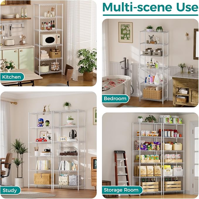 SINGAYE Shelf Wire Shelving Adjustable Storage Shelves Rack Standing Units - Image 6