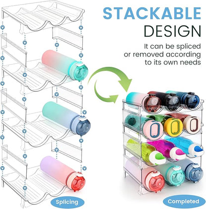 spospo Water Bottle Organizer for Cabinet, 4 Pack Water Bottle Organization and - Image 2