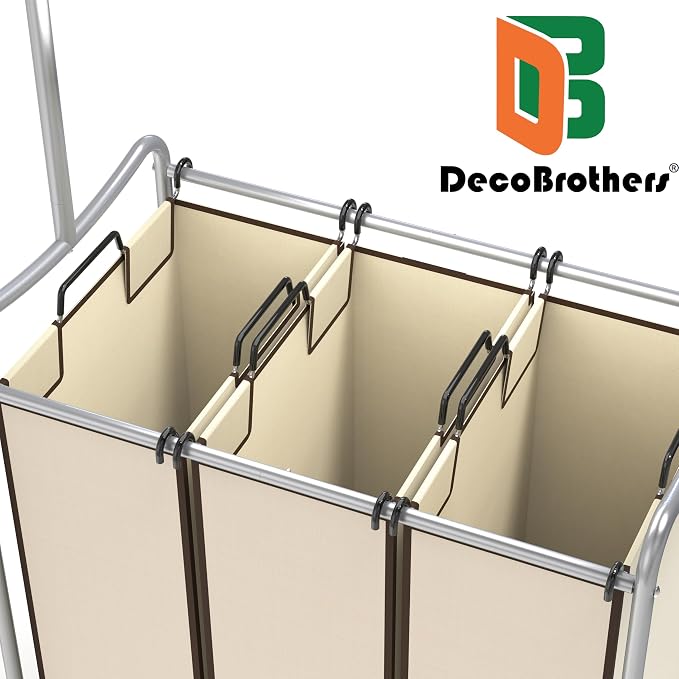 Deco Brothers Heavy Duty 3 Bags Laundry Sorter Cart - Image 4