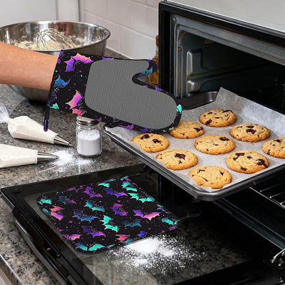 Magic Bat Heat-Resistant Silicone Oven Mitts and Pot Holders, Long Oven Gloves - Image 4
