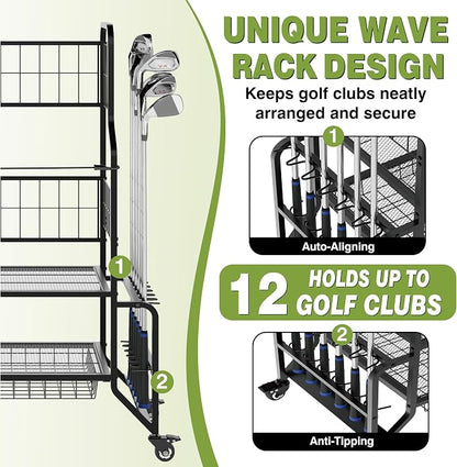 Heavy-Duty Golf Bag Storage Garage Organizer - Image 3