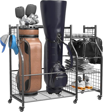 EVERHANGER Golf Bag Storage Organizer, Freestanding Golf Bag Holder Stand by EVERHANGER