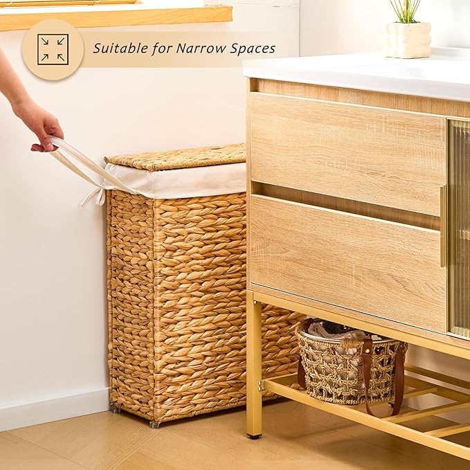 Handwoven Slim Laundry Hamper - Image 4