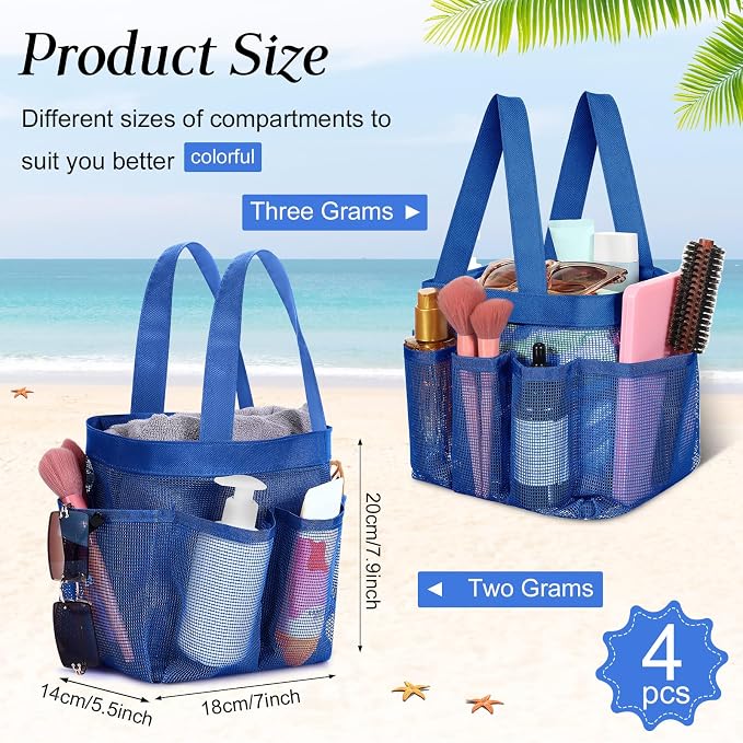 Hillban 4 Pcs Mesh Shower Caddy Portable Shower Caddy - Image 2