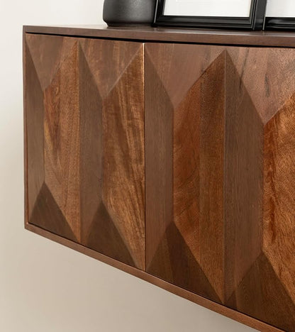 Kate and Laurel Ranier Modern Wooden Two-Door Wall Cabinet, Walnut Brown - Image 6