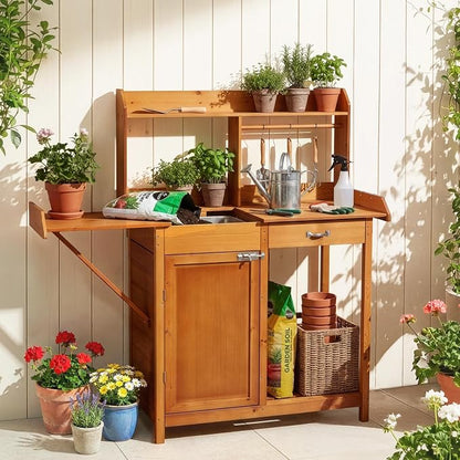 OOOK Potting Bench, Nordic Scots Pine Potting Table - Image 8