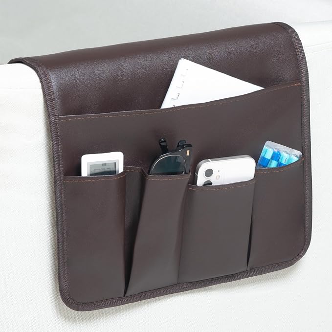 PU Leather Sofa Armrest Organizer, Armchair Magazine Holders, Waterproof Remote by Unknown