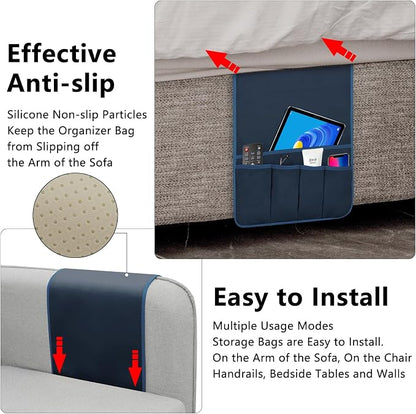 TV Remote Control Holder Couch Caddy, Non-slip Bedside Caddy Organizer - Image 4
