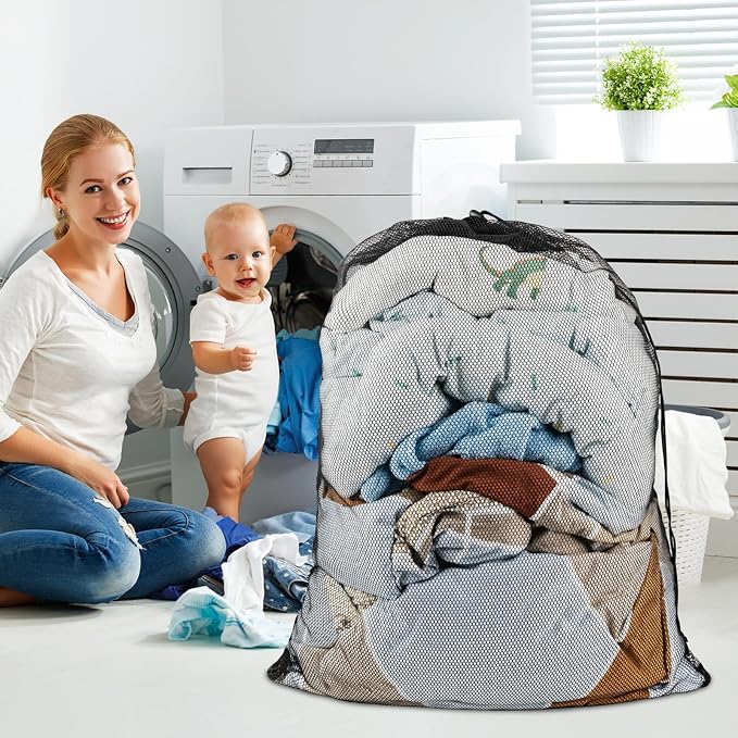 Large Mesh Laundry Bags: 2 Pack 24" x 36" Heavy Duty Soft Breathable Machine - Image 7