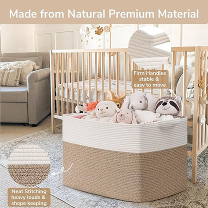 Goodpick Large Woven Blanket Basket 105L, Dirty Clothes, Extra Large Rectangle - Image 6