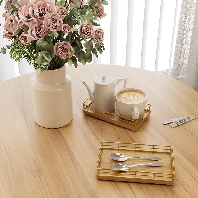 Wooden Decorative Tray, Oak 7.5" L Coffee Table Tray - Image 7