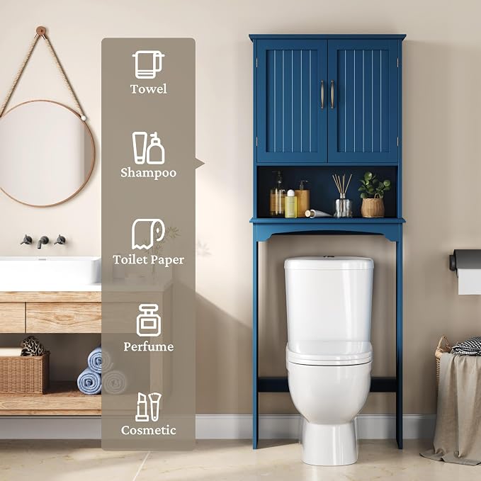 Yaheetech Over the Toilet Storage Cabinet, Bathroom Organizer, Open Compartment - Image 8