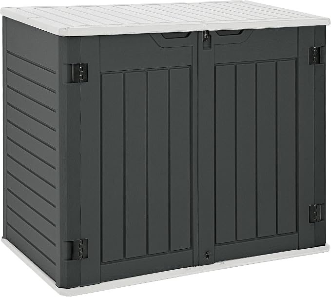 YITAHOME Outdoor Horizontal Storage Sheds w/o Shelf, Weatherproof Resin Tool by YITAHOME