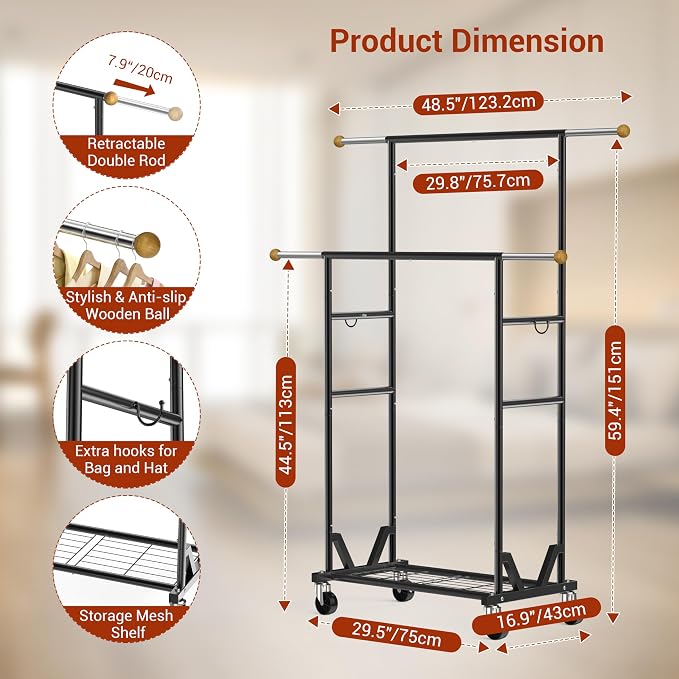 Rolling Garment Rack - Image 3