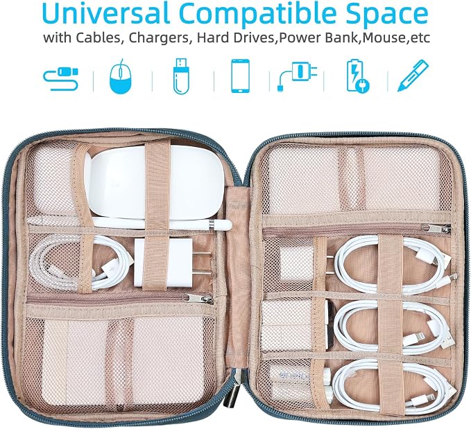 NISHEL Travel Cord Organizer Case, Tech Electronic Bag, Essentials - Image 2