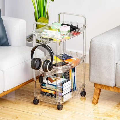 Clear 3 Tier Rolling Utility Cart - Image 7
