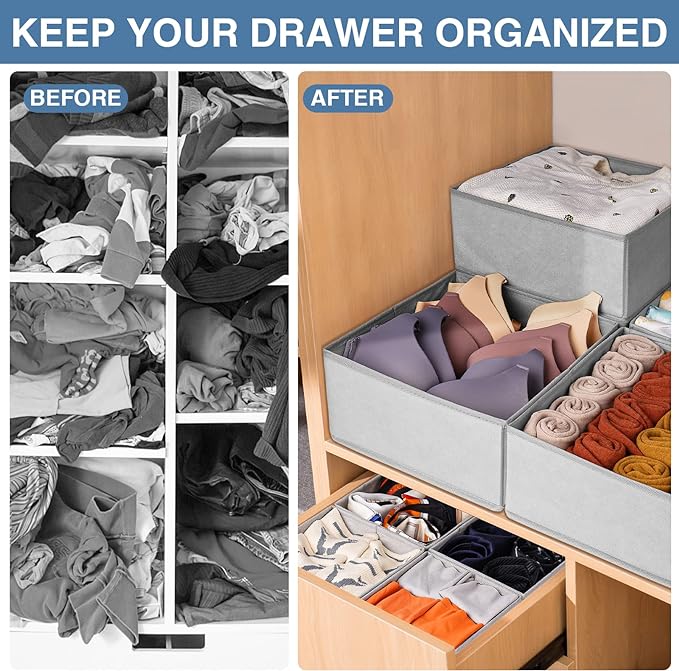 Criusia Drawer Organizer for Clothing, 12 Pack Sock Underwear Drawer Organizer - Image 2