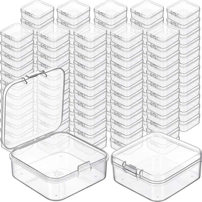Jetec 120 Pieces Mini Plastic Clear Beads Storage Containers Box by Jetec