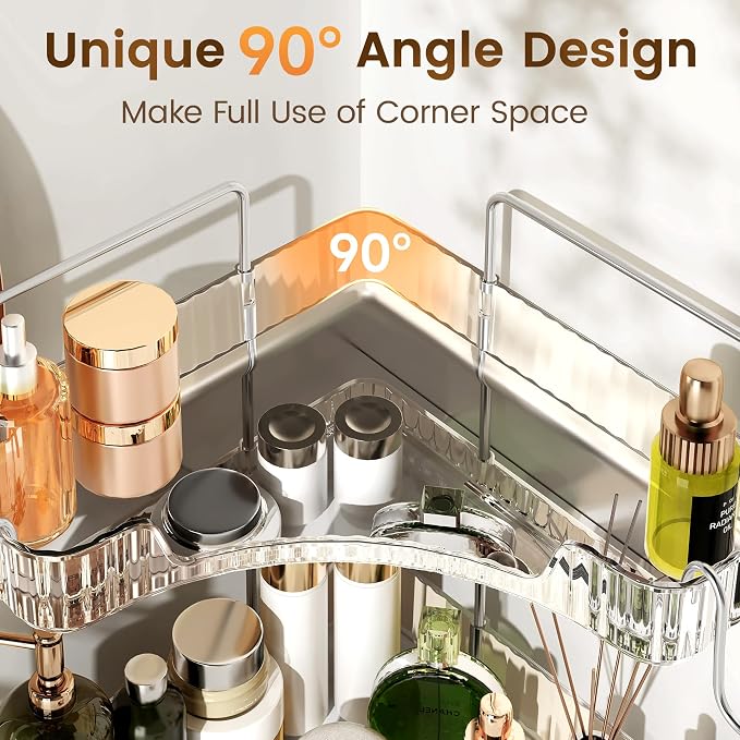 Corner Bathroom Counter Organizer 3-Tier Bathroom Organizer Countertop - Image 3