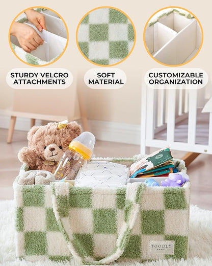 Checkered Diaper Caddy Organizer - Image 6