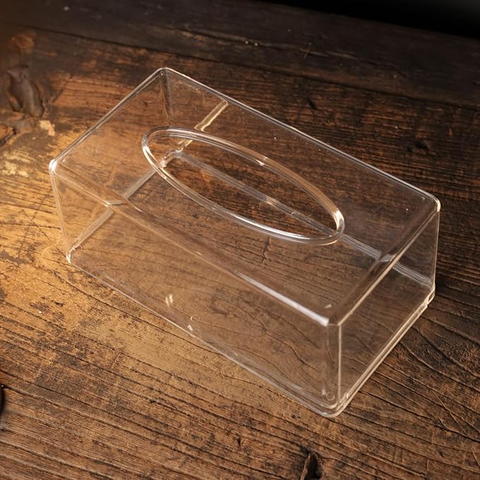 Acrylic Tissue Box Cover Rectangle, Dryer Sheet Holder, Plastic Napkin Organizer - Image 5