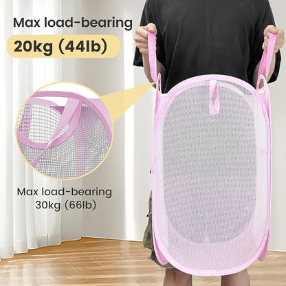 2 Pack Strong Mesh Pop-up Laundry Hamper, Quality Pop Up Hampers - Image 9