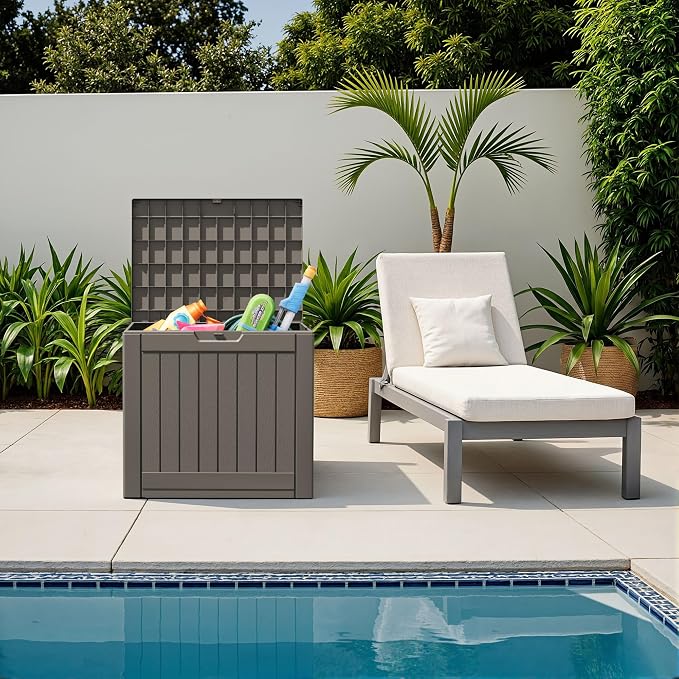 Flamaker Resin Deck Box 40 Gallon Waterproof Outdoor Storage Box | Indoor - Image 2