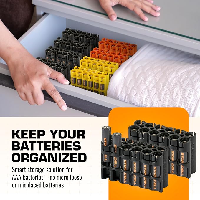 Storacell AAA-12 Battery Storage Caddy and Dispenser, Holds 12 AAA Batteries - Image 2