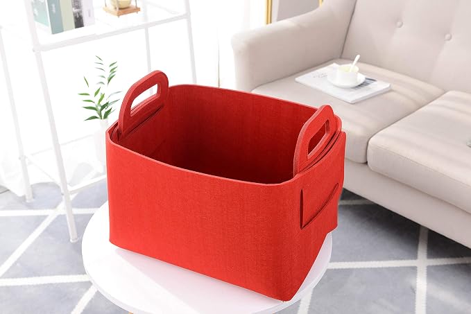Minoisome Storage Basket Felt Storage Bin Collapsible& Convenient Box Organizer - Image 2