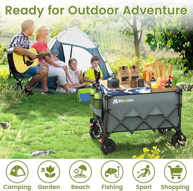 Blomoba Collapsible Wagon Cart, 150L Foldable Wagon - Image 9
