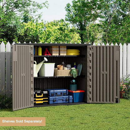KINYING Outdoor Horizontal Storage Sheds, Outdoor Storage Cabinet Waterproof - Image 6