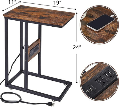 VECELO C Shaped End Side Table - Image 3