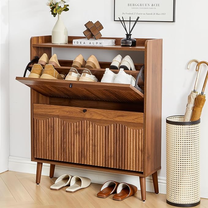 BERRYMERRY 31.5" Fluted Shoe Storage Cabinet - Image 6