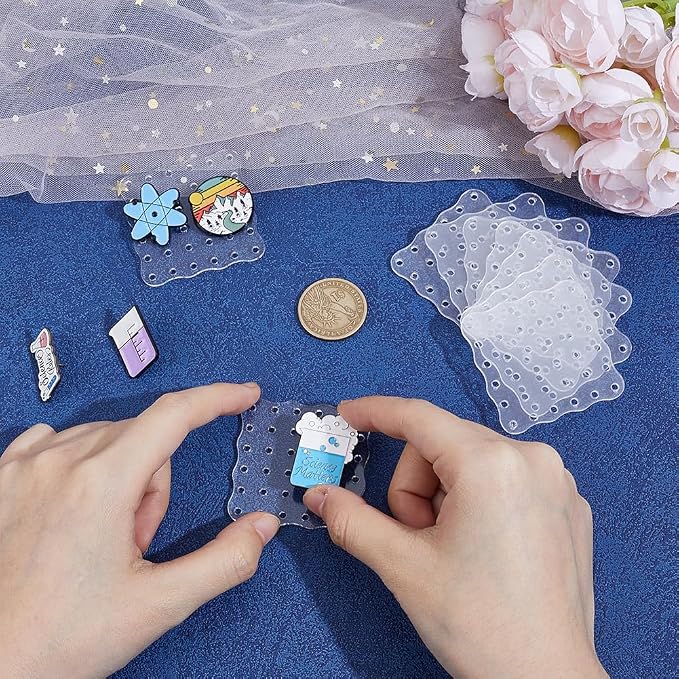 GOMAKERER 30 Pcs Clear Acrylic Earring Display Cards, 36 Holes Square Portable - Image 3
