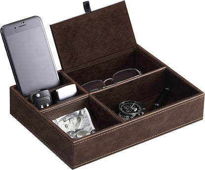 BEWISHOME Mens Valet Tray for men, Nightstand Organizer, Dresser Organizer by BEWISHOME
