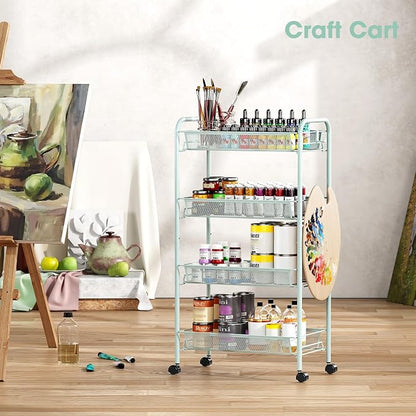 TOOLF 4-Tier Rolling Cart, Metal Utility Cart - Image 8