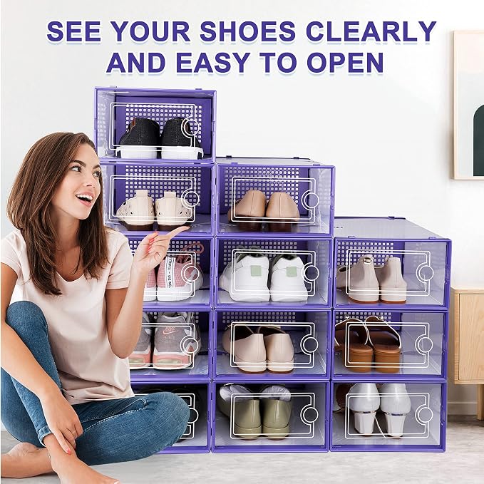 Kuject Large Shoe Organizers Storage Boxes - Image 6