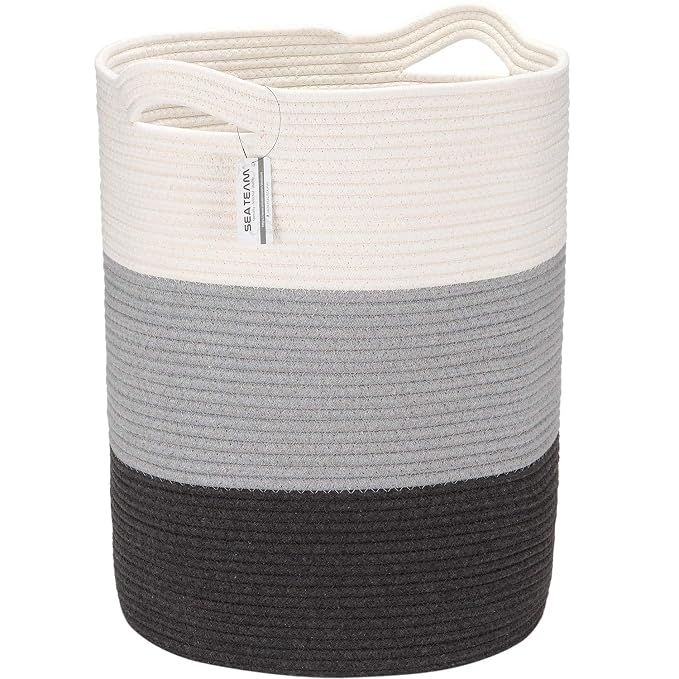 Sea Team Large Size Cotton Rope Woven Storage Basket by SeaTeam